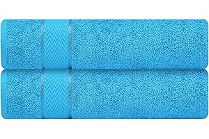 CRAFTBERRY Luxury Bath Sheets| 100% Cotton| Soft, Plush, Thick, Fluffy, Absorbent, Quick Dry| Home, Gym, Pool, Hotel, Shower | Oversized Large Towel Set for Bathroom| Set of 2| 35 x 70| Aqua Blue / Turquoise