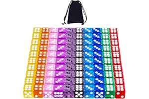 AUSTOR 100 Pieces Dice 12mm Game Dice Set 6 Sided Dice Translucent Colors Square Corner Dices Set for Tenzi, Farkle, Yahtzee, Bunco or Teaching Math with a Velvet Drawstring Bag