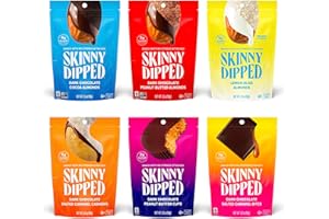 SkinnyDipped Faves Variety Pack, Healthy Snack, Plant Protein, Gluten Free, Pack of 6