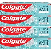 Colgate Active Salt Toothpaste, Daily Germ Protection, Combo Pack of 800g (Buy 3 Get 1 Free) with Salt and Mint, Healthy Gums &amp; Teeth, Tooth Paste That Fights Germs &amp; Provides Fresh Breath