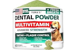 YUMA'S Advanced Dog Dental Powder, Breath Freshener with Multivitamin, Dog Teeth Cleaning, Bad Breath & Tartar and Plaque Off Remover for Dogs Probiotics lab co, Pet Oral Care - Vitamins and Supplements