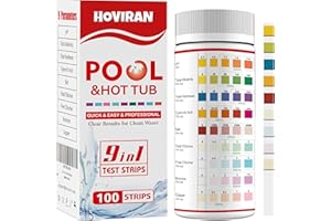 9-in-1 Pool & Hot Tub Test Strips – 125 Salt Pool Test Strips | Fast & Accurate Water Testing for pH,Total Alkalinity,Total H