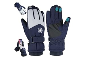 YHomU Waterproof Thermal Gloves for Women, Touchscreen Windproof Cold-Proof Gloves with Padded Palms for Cycling Running Climbing Hiking Outdoor Sports