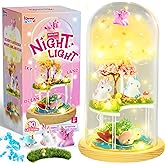 Make Your Own Unicorn Night Light - Birthday Crafts Gifts for Girls Kids, Unicorns Terrarium Kit for Kids, 3-in-1 Unicorn Toys Presents, Arts and Crafts for Girl Aged 6 7 8-12