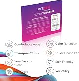FACEGEM LONDON Glitter Tattoo Kit Kids Temporary Markers Stencils Party Gift view 6