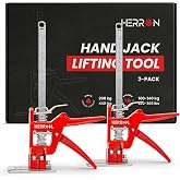 HERRON Labor Saving Arm Jack 2-Pack, 440 lbs Cabinet Lifter, 6 inch Lift | Built-in measuring scale, all-steel construction, one-hand pump operation, for cabinets, doors, drywall and flooring