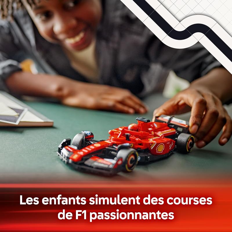Speed Champions Voiture F1 Ferrari SF-24 - Jeu de Construction avec Véhicule de Course - Inclut Minifigurine Collector de Pilote de Formule 1 - Idée Cadeau pour Garçon ou Fille 77242