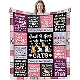 PEWETON Cat Blanket Gifts for Women,Cute Cat Throw Blankets Flannel Cats Blankets Gifts for Kids Girls Adults Women Cats Lovers 50"x40"