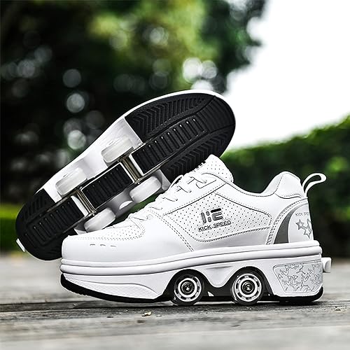 2-in-1 Roller Skates Shoes with Retractable Wheels Pop-Out