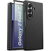 SIXBOX for Samsung Galaxy Z Fold 7 Case with Hinge Protection & Screen Protector, Slim Fit Design Hard PC Shockproof 360° Full Body Protective Phone Cover Case for Galaxy Z Fold 7 2025, Black