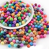 Sunrony Mixed Color Random 240PCS 9mm Silicone Beads for Keychain Making, Multicolor Round Silicone Beads for Pens and Necklace Bracelet Crafts Making