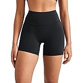 INGIA Womens High Waist No Front Seam Scrunch Butt Biker Shorts 5 Inches V-Back Scrunch Booty Gym Workouts