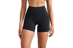 INGIA Womens High Waist No Front Seam Scrunch Butt Biker Shorts 5 Inches V-Back Scrunch Booty Gym Workouts