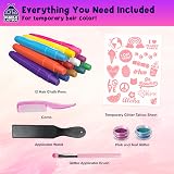 Purple Ladybug Hair Chalk 12 Vibrant Colors Glitter Tattoos Kids Girls Gift view 4