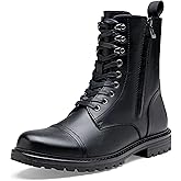 Jousen Mens Boots High Top Motorcycle Boots Fashion Zipper Dress Boots for Men