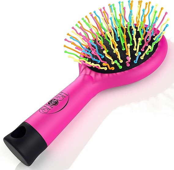 Detangling Brush with Mirror No Tangle & Pain Anti Static Soft Bristle Massaging