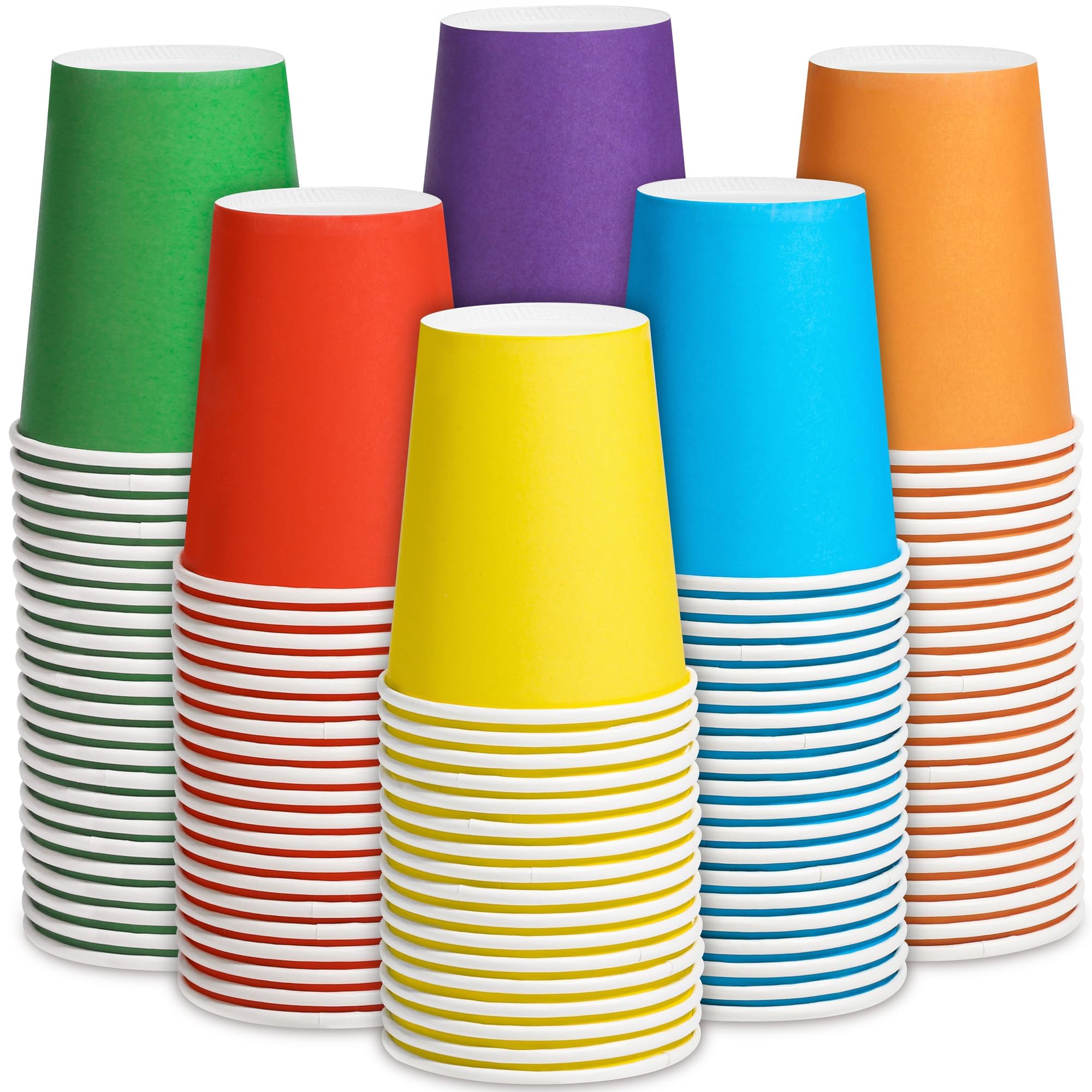 Photo 1 of Kochorie 144 Pieces Rainbow Paper Cups 9 Oz Disposable Coffee Paper Cups Multicolor Party Cup Beverage Drinking Cup for Wedding, Birthday, Holiday Party, DIY, and Picnic