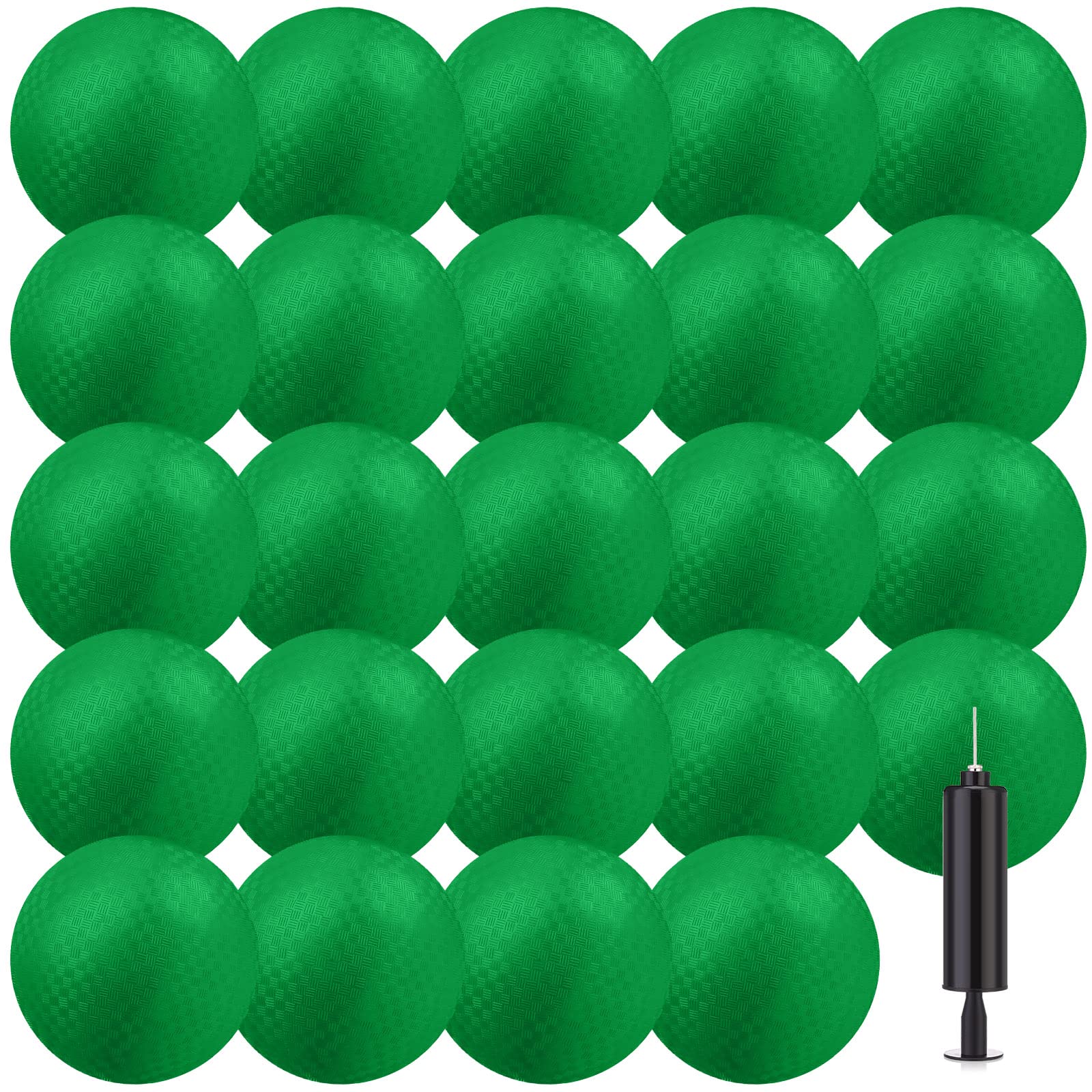 Photo 1 of 24 Pcs Dodgeballs Bulk 6 Inch Playground Balls, Sport Kickball Rubber Bouncy Inflatable Balls with a Hand Pump for Kids Adults Indoor Outdoor Ball Games, Kickball, Handball, Four Square(Dark Green)