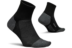 Feetures Elite Max Cushion Quarter Sock- Athletic Running Socks for Men & Women, Targeted Compression, Moisture Wicking