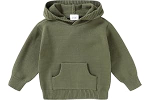 YOUNGER STAR Toddler Baby Girl Boy Knit Sweater Hooded Long Sleeve Sweatshirt Tops Fall Winter Clothes with Pocket