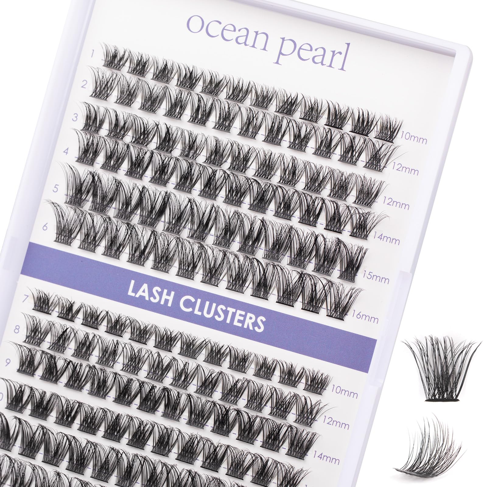 Individual Lashes 144 Cluster Lashes DIY Eyelash Extension Thin Band Wide Stem Lash Extensions Reusable Soft Natural Lightweight Easy to Apply at Home 10/12/14/15/16mm C/D Curl- OP17