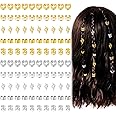 100 Pcs Hair Jewelry For Braids,Gold Silver Hair Cuffs Dreadlock Accessories,Adjustable Hair Rings Braid Decorations For Wome