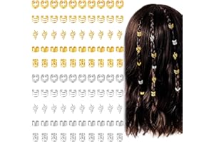 100 Pcs Hair Jewelry For Braids,Gold Silver Hair Cuffs Dreadlock Accessories,Adjustable Hair Rings Braid Decorations For Wome