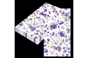 40Pcs Purple Lavender Napkins Purple Flower Napkins Spring Lavender Birthday Decorations Purple Floral Tea Party Napkin Baby 