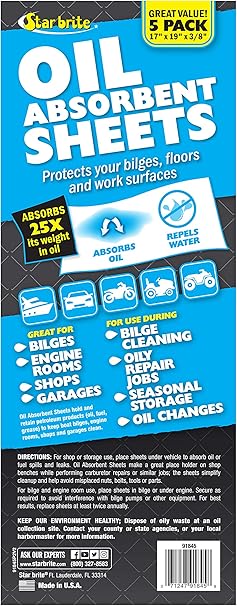 Star Brite 091845 Bilge Oil Pads 5 Pack 15 X 19 Amazon Ca Sports Outdoors