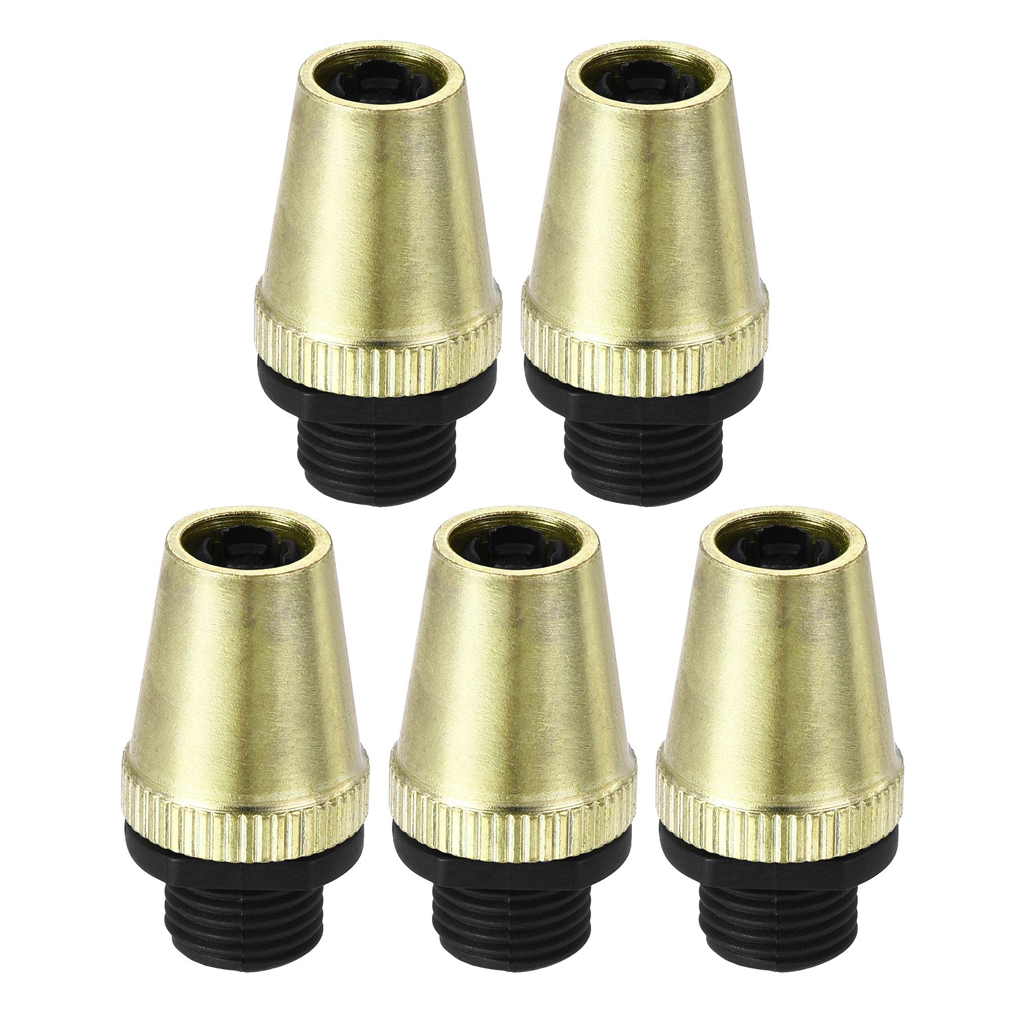 sourcing map Cable Glands Strain Relief Cord Connector Grips Metal Gold Tone 5Pcs for Wiring Hanging Light Ceiling Pendant Lamp