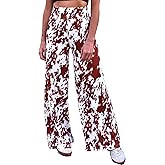 Daisy Del Sol Women's Casual Loungewear Mid to High Rise Elastic Waist Stretch Knit Loose Fit Straight Wide Leg Palazzo Pants