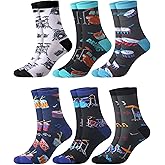Haysandy 6 Pairs Drummer Novelty Socks for Men Women Funny Crew Socks Winter Stuff Gifts Ideas Family Friends Hide and Seek