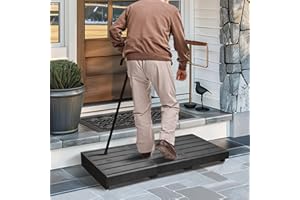 Outdoor Steps 3.5'' Height, Wooden Step Platform 35” Length, Step Stool with Non Slip Pads, Wooden Platform, Step for Outside