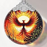 Phoenix Stained Glass Ornament, Christmas Ornaments, Christmas Tree Decorations, Phoenix Christmas Decor, Phoenix Ornaments for Christmas Tree, Holiday Presents, Gift Exchange Ideas