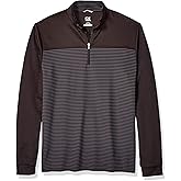 Cutter & Buck Men's Drytec UPF 50+ Double Knit Traverse Stripe Half Zip Pullover