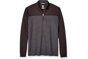 Cutter & Buck Men's Drytec UPF 50+ Double Knit Traverse Stripe Half Zip Pullover
