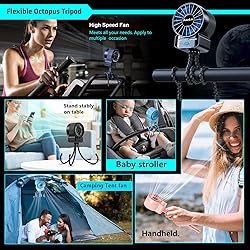 2 Pack Multifunctional Portable Stroller Fan 4