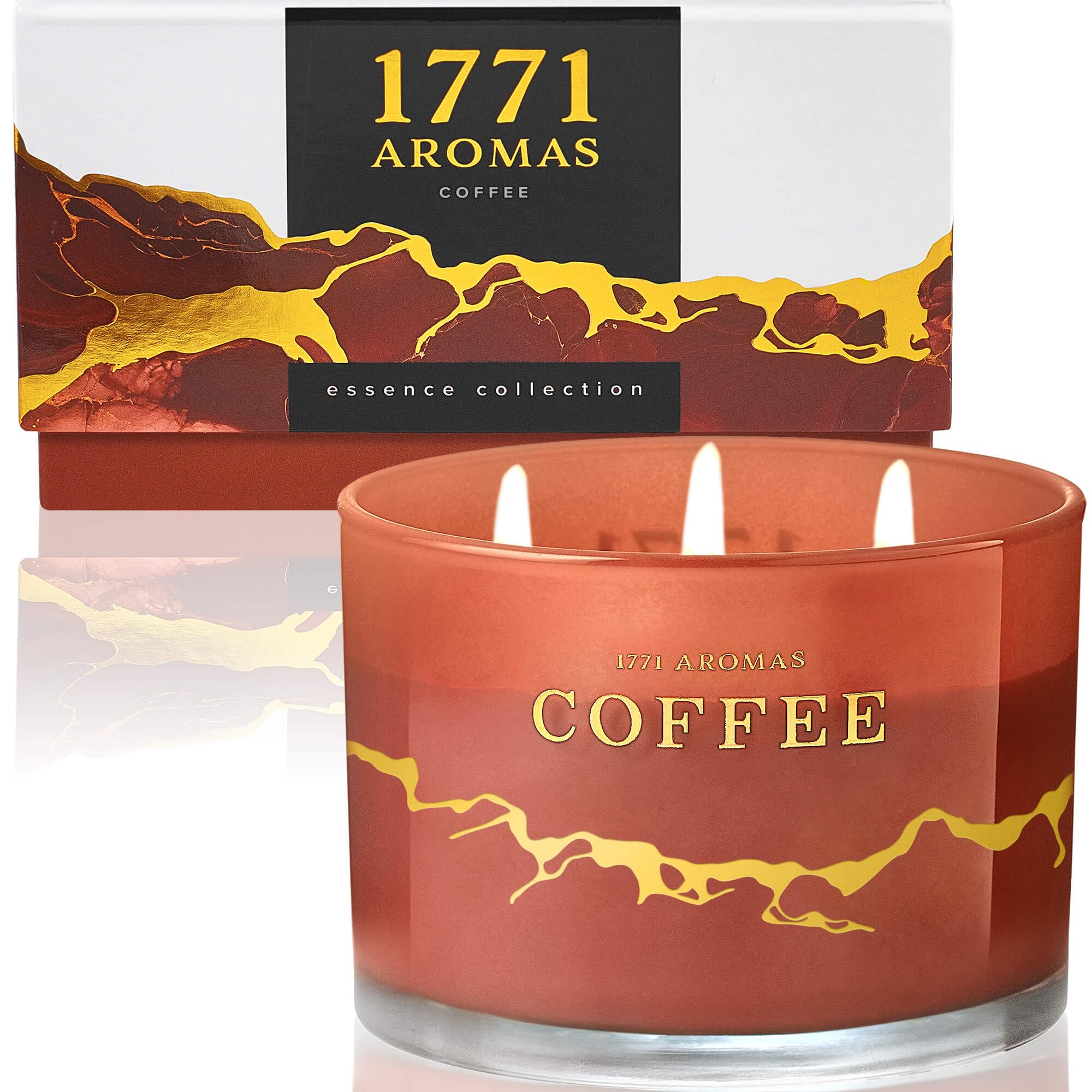 Photo 1 of **FACTORY SEALED **1771 Aromas Coffee Scented Candles - 100% Natural Soy Wax - Large 3 Wick Jar Candle - Up to 50 Hours Burning Time - Candles for Home - Gift-Ready Candle for Men & Women - Aromatherapy Candles