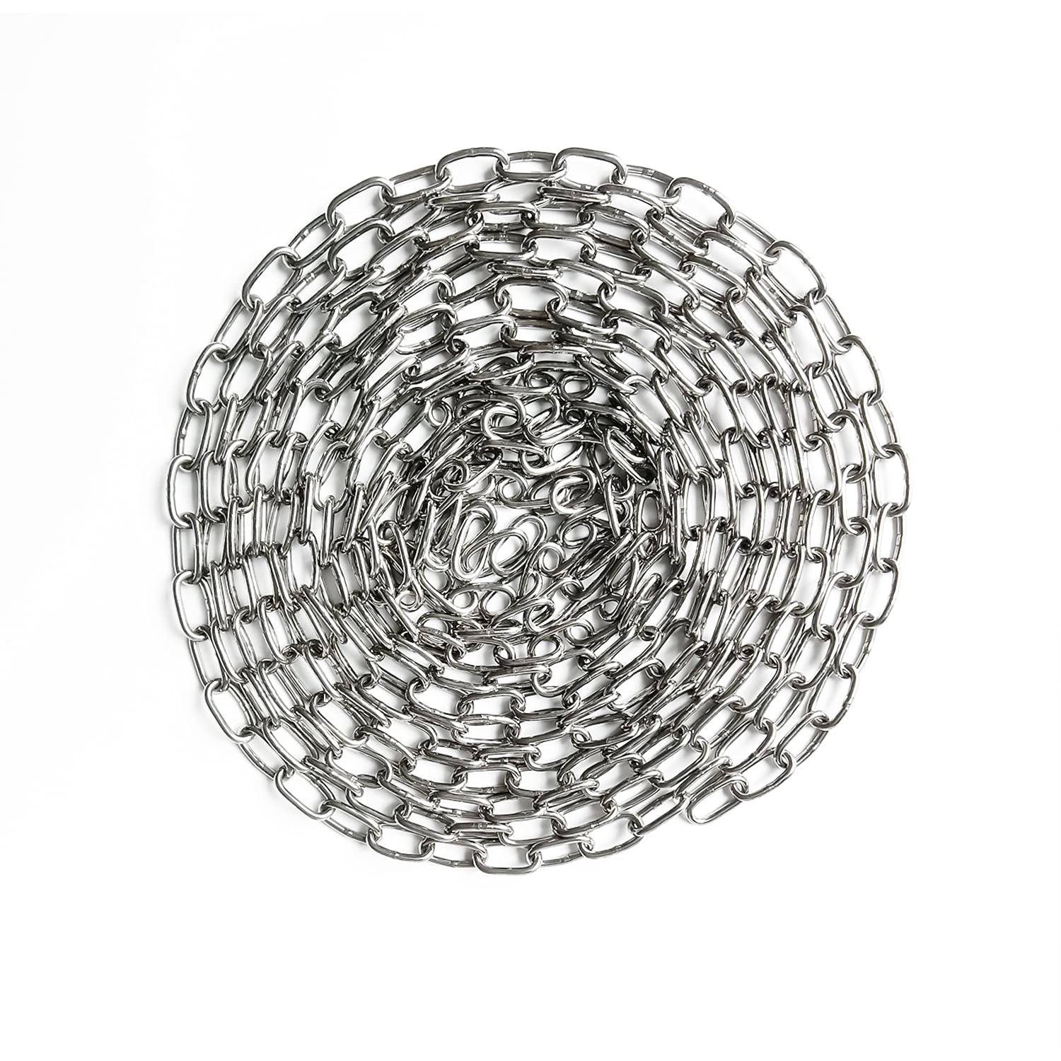 4 Meters Long 2mm Thick Stainless Steel Chain Swing Clothesline Hanging Basket Fence Chain Indoor Outdoor Hardware Accessories Maximum Work Load 35KG(2mm-4 Meters)