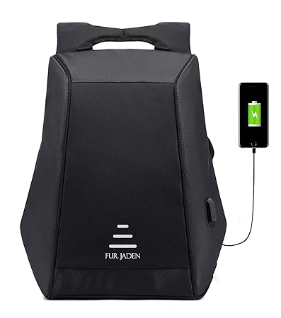 FUR JADEN Anti Theft Waterproof Laptop Backpack with USB Charging Port