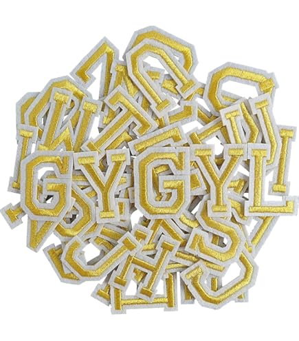 Metallic Gold Block Letter T Patch – Embroidered Iron-On, 1 Inch (Lot Of 2)