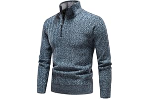 Mylldey Quarter Zip Sweater Men's Pullover Sweaters Knit Long Sleeve Sweater Mens