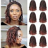 Fulcrum Passion Twist Crochet Hair 10 Inch, 8 Packs Pre Looped Passion Twist Hair, Pre-Twisted Passion Twist Crochet Hair For Black Women (10Inch (Pack of 8), T350#)