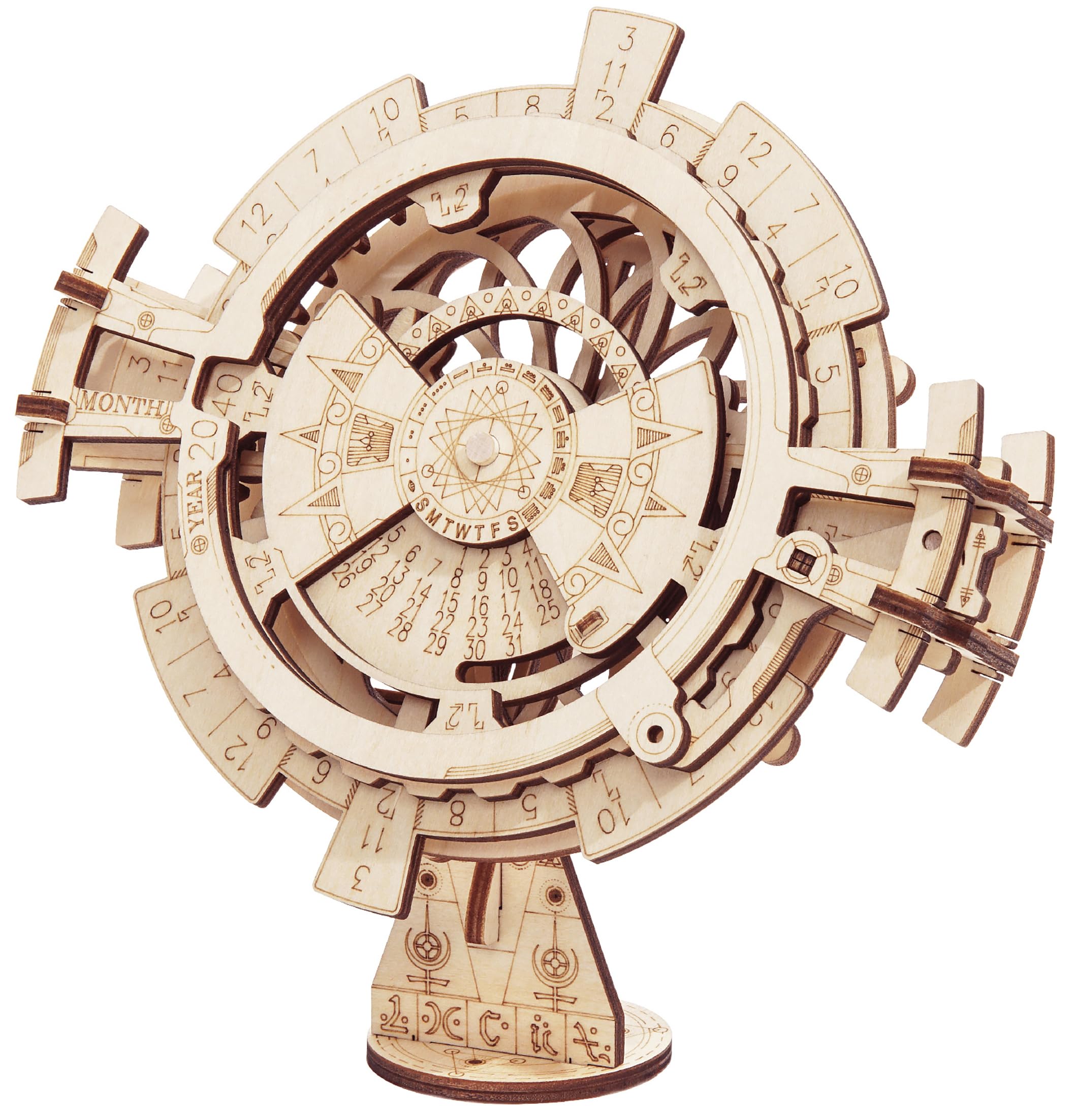 ROBOTIME 3D Puzzles for Adults Perpetual Calendar Wooden Model Kits to Build for Adults Brain Teasers Woodcraft Construction Sets Mechanical Jigsaw Puzzle