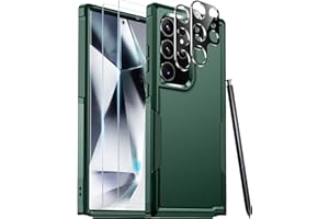 Red2Fire for Samsung Galaxy S24 Ultra Case, with 2Pcs [Tempered Glass Screen Protector+Camera Protector][Military Grade Shockproof] Heavy Duty Full Body Protection Phone Case for S24 Ultra Case