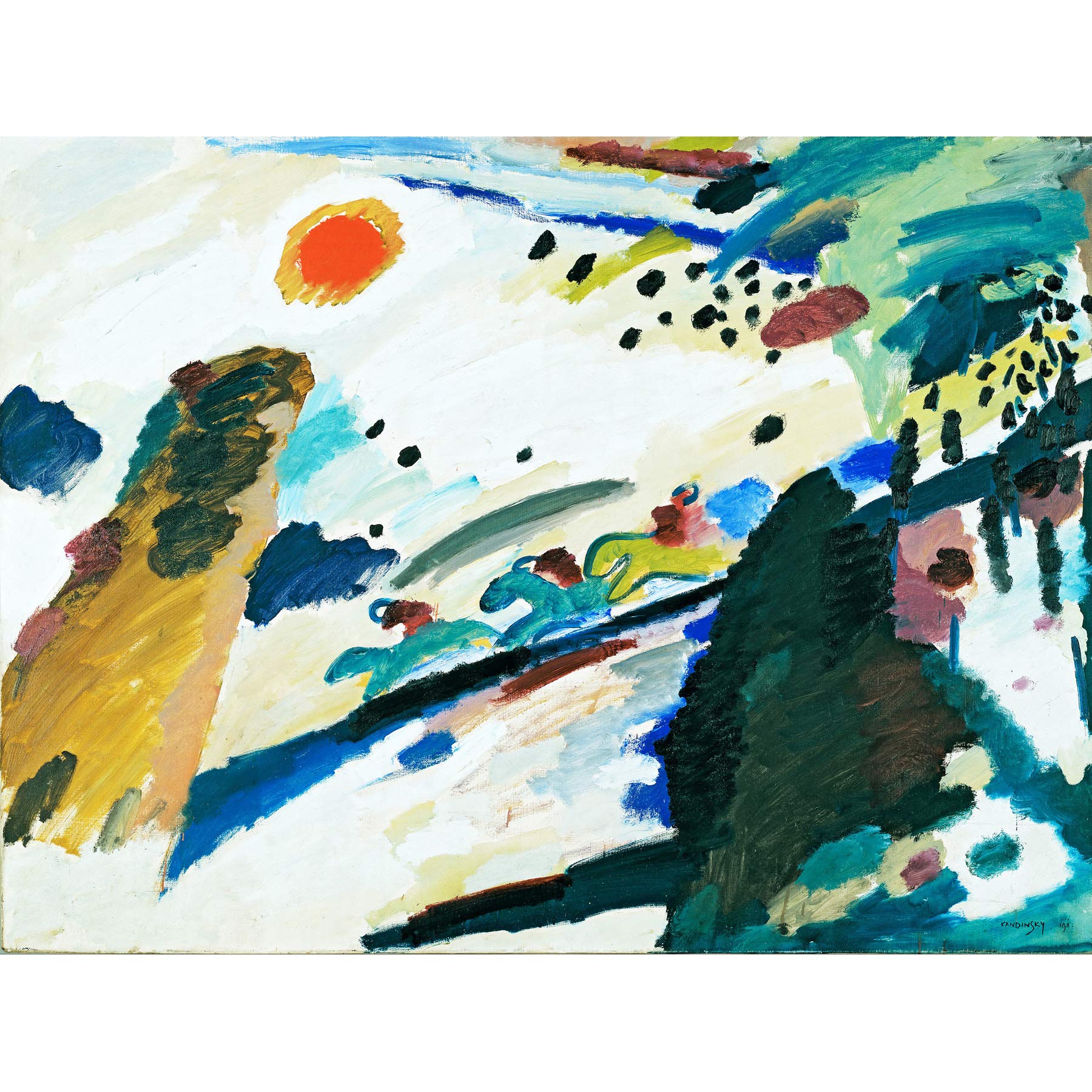 Wassily Kandinsky Romantic Landscape Large Wall Art Print Canvas Premium Poster Mural