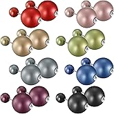 Keermei Trendy Stud Earrings Set for Women, 3 Pairs of Ball Earrings, Colorful Replaceable Beads, Gemstone Design, Lightweight Aluminum Alloy, Hypoallergenic Titanium Stainless Steel Stud