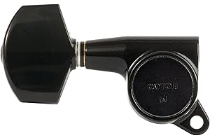 Gotoh Large Schaller-Style Knob Tuning Machines, 3 Left & 3 Right, Black