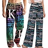 FunStudio Custom Name Pajama Pants Personalized Names PJ Bottoms Customized Gifts for Men Women