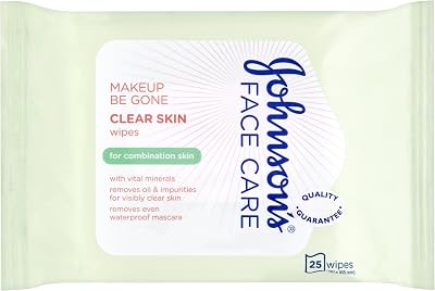 Johnsons Face Care Makeup Be Gone Wipes for Clear Skin - 6x 25 Count Packs